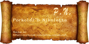 Porkoláb Nikoletta névjegykártya